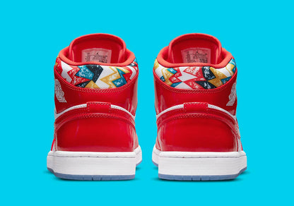 Jordan 1 Mid Barcelona Sweater Red Patent - Vista 5