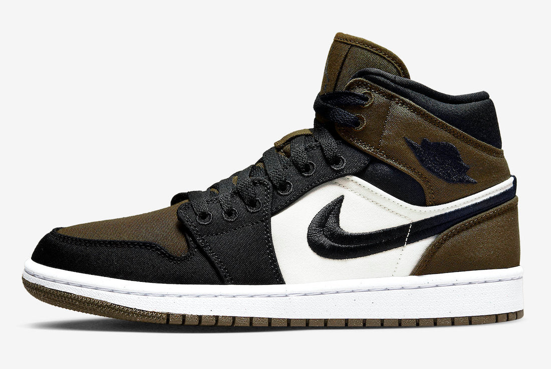 Jordan 1 Mid Olive Toe (Women's) - Vista 2