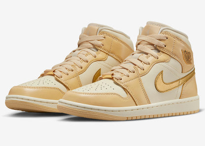 Jordan 1 Mid SE Pale Vanilla Metallic Gold - Vista 1