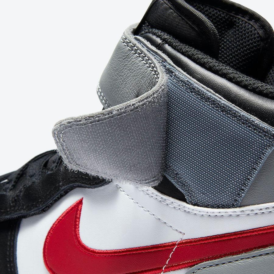 Jordan 1 High FlyEase Black Particle Grey Gym Red - Vista 5