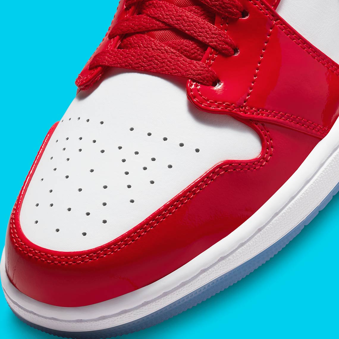Jordan 1 Mid Barcelona Sweater Red Patent - Vista 8