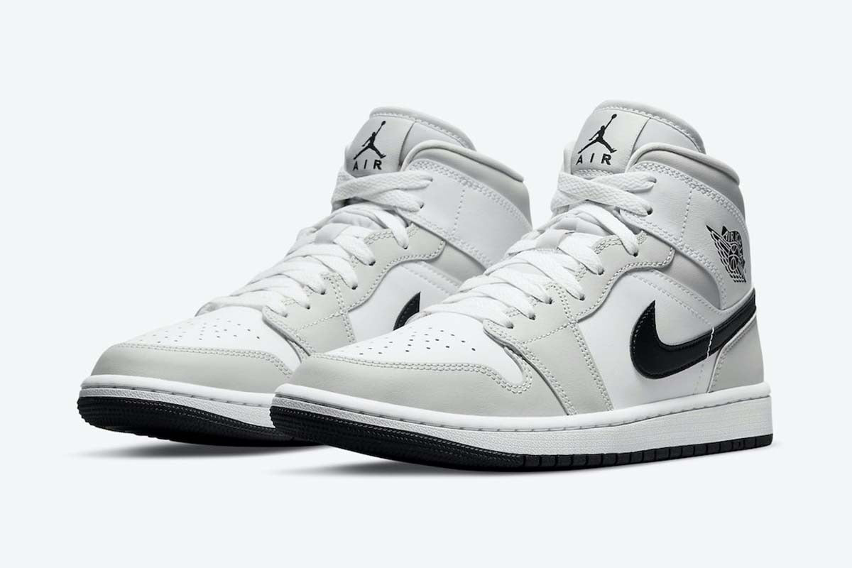Jordan 1 Mid Light Smoke Grey (Women's) - Vista 3