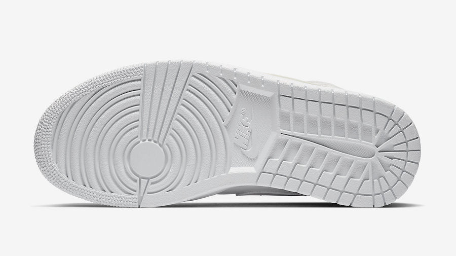 Jordan 1 Mid Triple White Patent Swoosh (Women's) - Vista 6
