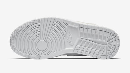 Jordan 1 Mid Triple White Patent Swoosh (Women's) - Vista 6