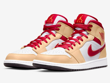 Jordan 1 Mid Light Curry Cardinal - Vista 1