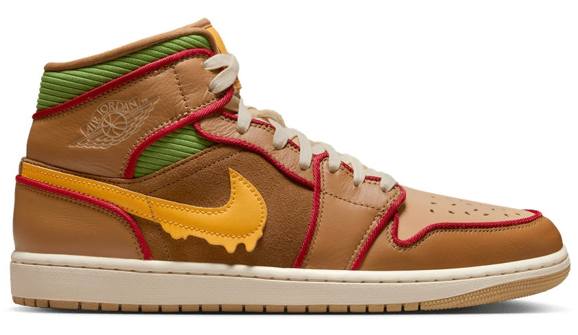 Jordan 1 Mid SE Cheeseburger - Vista 2