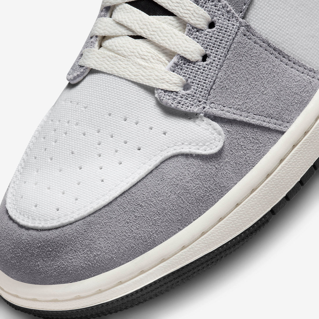 Jordan 1 Mid SE Craft White Cement Grey black - Vista 7