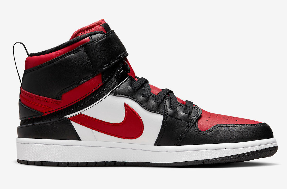 Jordan 1 High FlyEase Black White Fire Red - Vista 3
