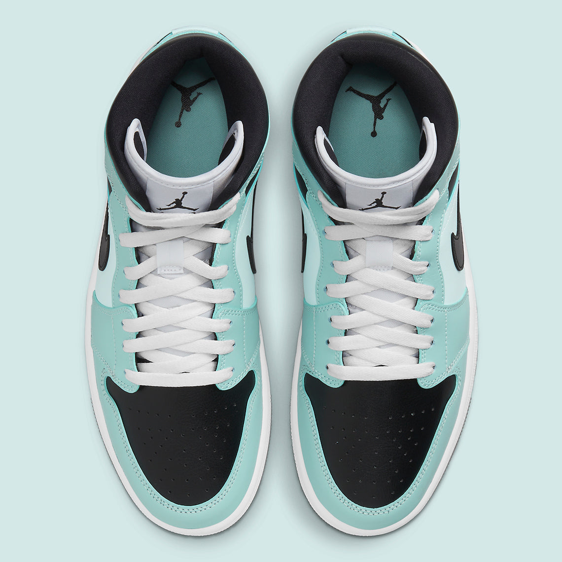 Jordan 1 Mid Aqua Blue Tint (Women's) - Vista 3