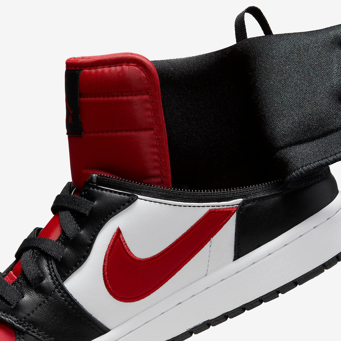 Jordan 1 High FlyEase Black White Fire Red - Vista 10