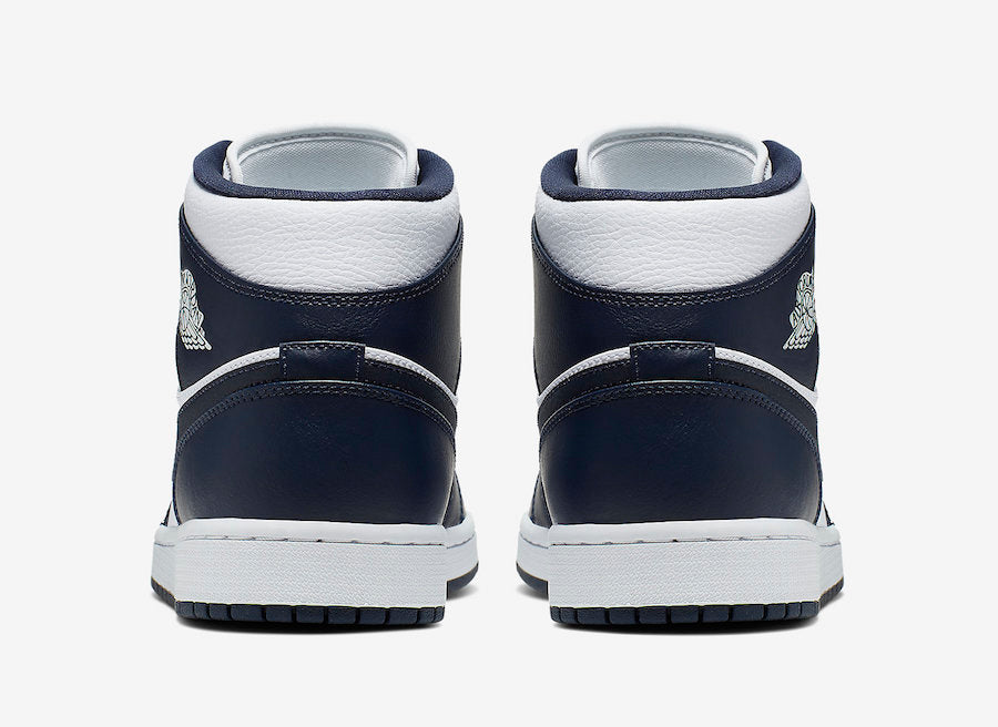 Jordan 1 Mid White Metallic Gold Obsidian - Vista 5