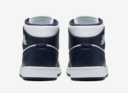 Jordan 1 Mid White Metallic Gold Obsidian - Vista 5