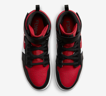 Jordan 1 High FlyEase Black White Fire Red - Vista 4