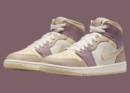 Jordan 1 Mid Light Orewood Brown Taupe Grey (Women's) - Vista 1