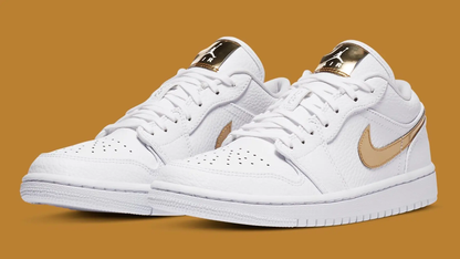 Jordan 1 Low White Metallic Gold - Vista 6